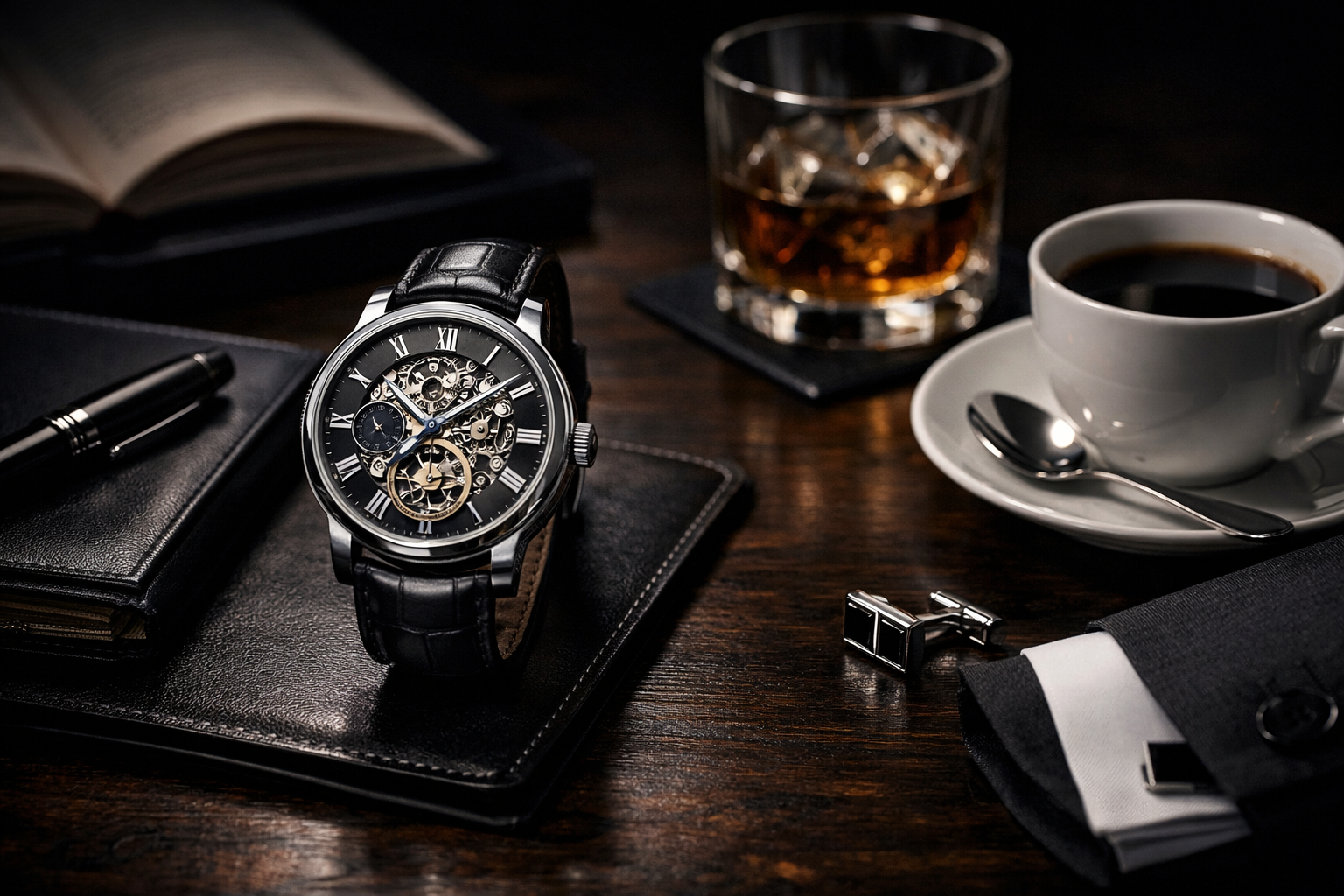 Aurelion Timeworks luxury mechanical watch in a refined lifestyle setting