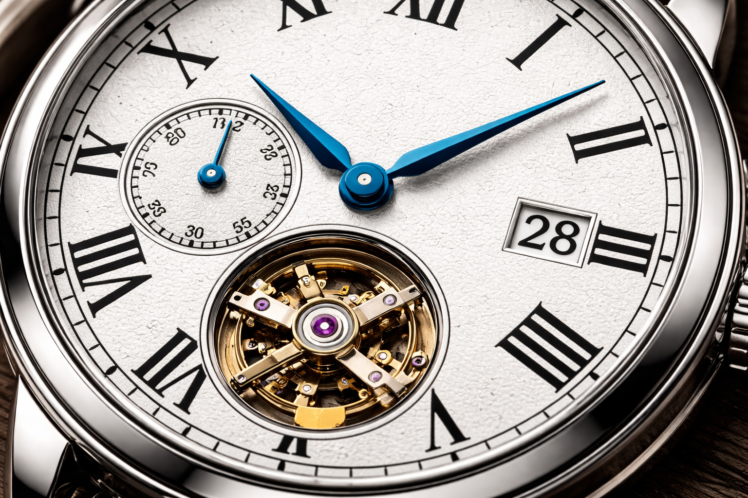 Dial finishes and applied indices detail
