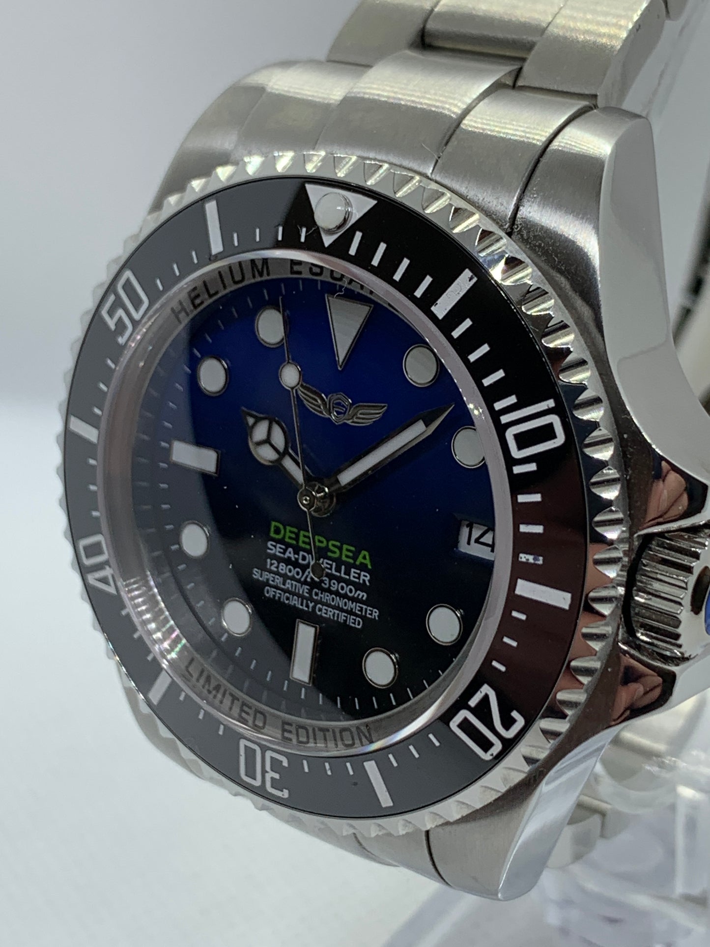 Men's 43MM Diver Watch, Blue Deep Sea Dial, Ceramic Bezel, Seiko NH35 automatic movement, Sapphire Crystal