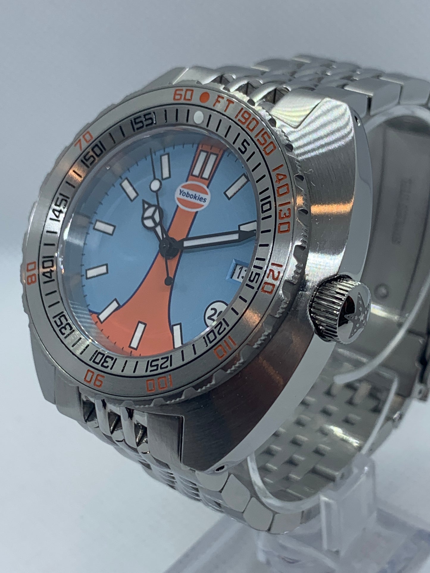 Men's 42MM Auto Racing Watch with Gulf Racing Dial, Seiko NH35 Automatic Movement