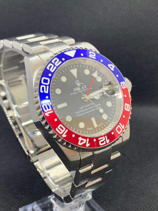 Epic Watches - Custom "Relax" Mod Watch, NH34A GMT Automatic Movement, "Pepsi" Bezel, Sapphire Crystal, 40MM size